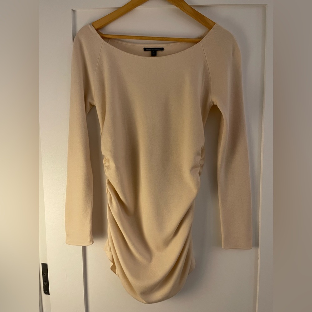 Cream cashmere boatneck sweater